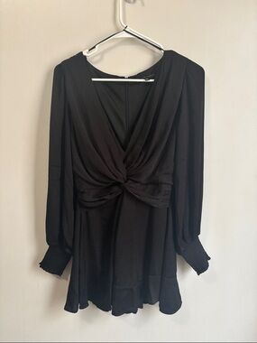 Black Twist-Front Romper